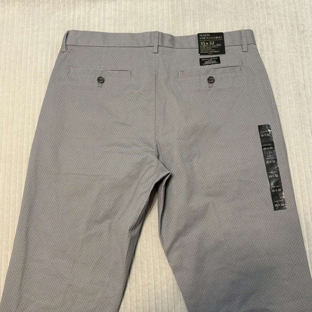 Banana Republic Mason Chino Stretch Men's 35x32 Dark Gray Athletic Tapered NEW